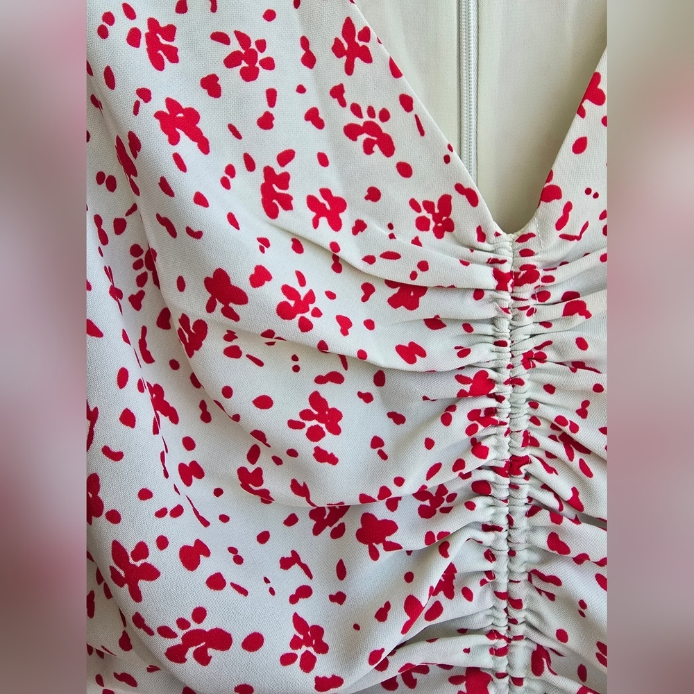C/MEO Collective Red and Cream Puff Sleeve Sundress - Picture 13 of 16